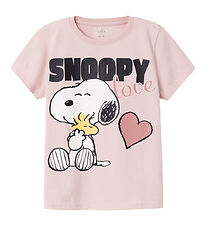 Name It T-shirt - Top - Snoopy - NkfNanni - Sepia Rose