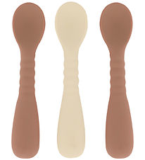 Mikk-Line Spoons - 3-Pack - Silicone - Brown Sugar/White Swan
