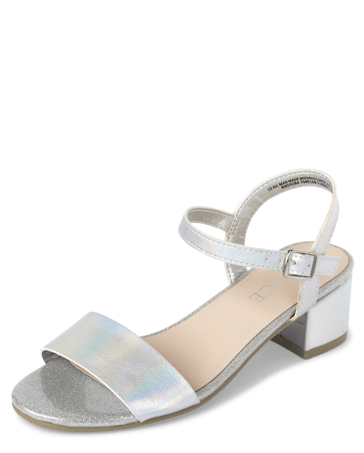 Girls Holographic Low Heels